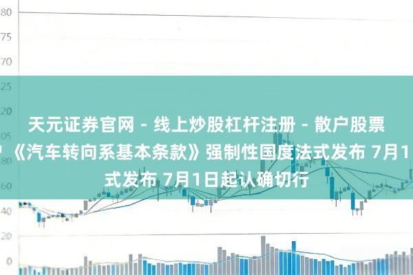天元证券官网 - 线上炒股杠杆注册 - 散户股票配资怎么开户 《汽车转向系基本条款》强制性国度法式发布 7月1日起认确切行