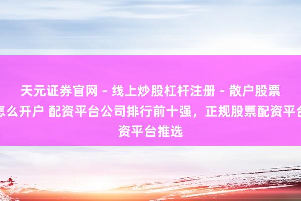 天元证券官网 - 线上炒股杠杆注册 - 散户股票配资怎么开户 配资平台公司排行前十强，正规股票配资平台推选