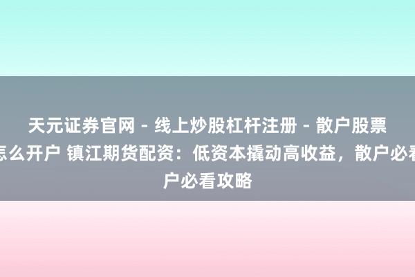 天元证券官网 - 线上炒股杠杆注册 - 散户股票配资怎么开户 镇江期货配资：低资本撬动高收益，散户必看攻略