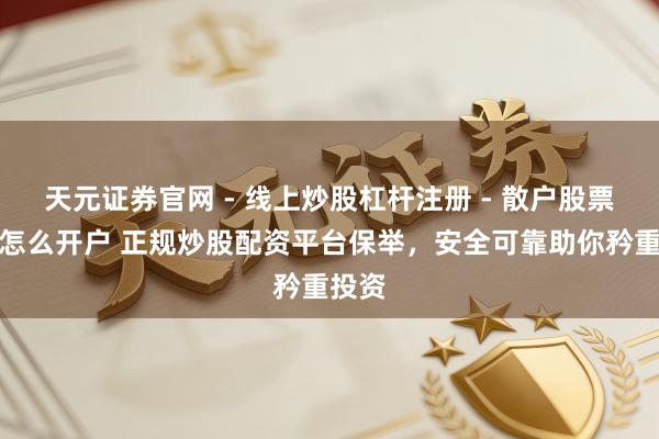 天元证券官网 - 线上炒股杠杆注册 - 散户股票配资怎么开户 正规炒股配资平台保举，安全可靠助你矜重投资